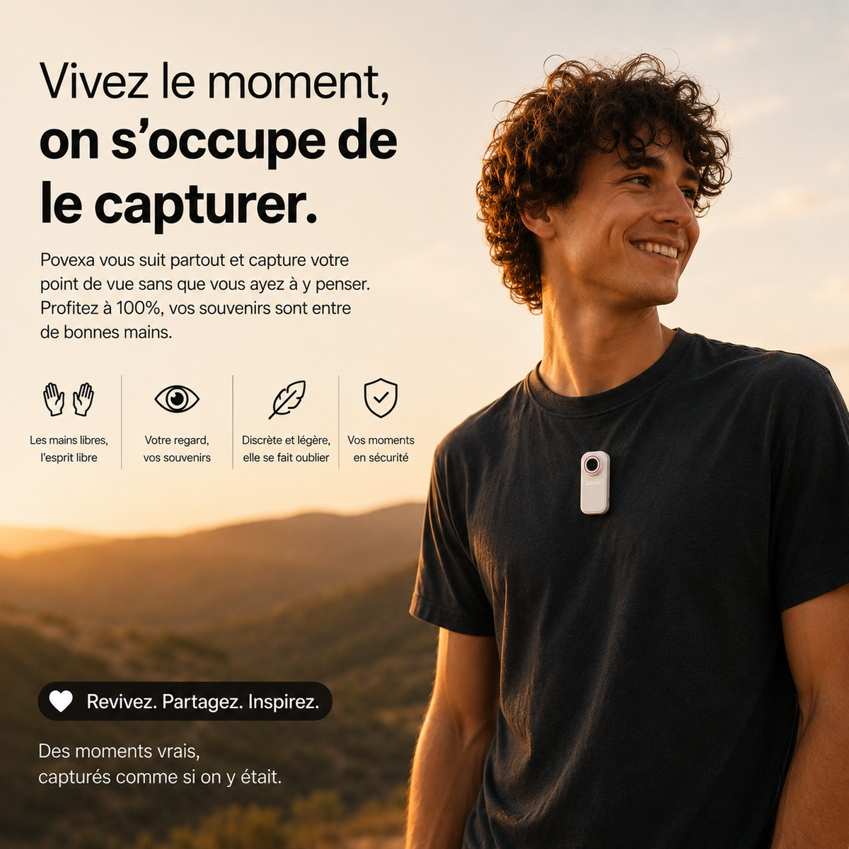 Caméra première personne Povexa Blanche